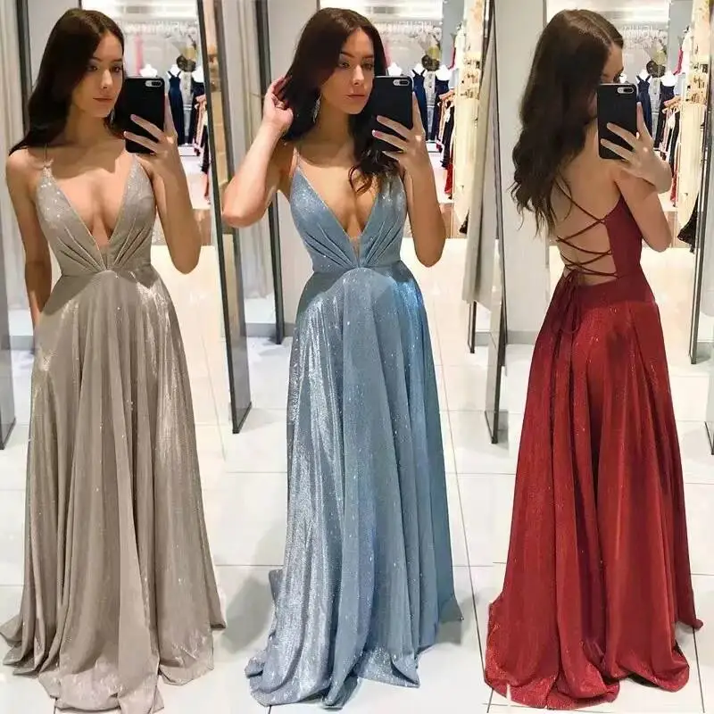 

Women's Spaghetti Strap Backless Solid Color Rhinestone Ruched Waist Maxi Dress Elegant Slim Fit Casual Versatile Commute Dress