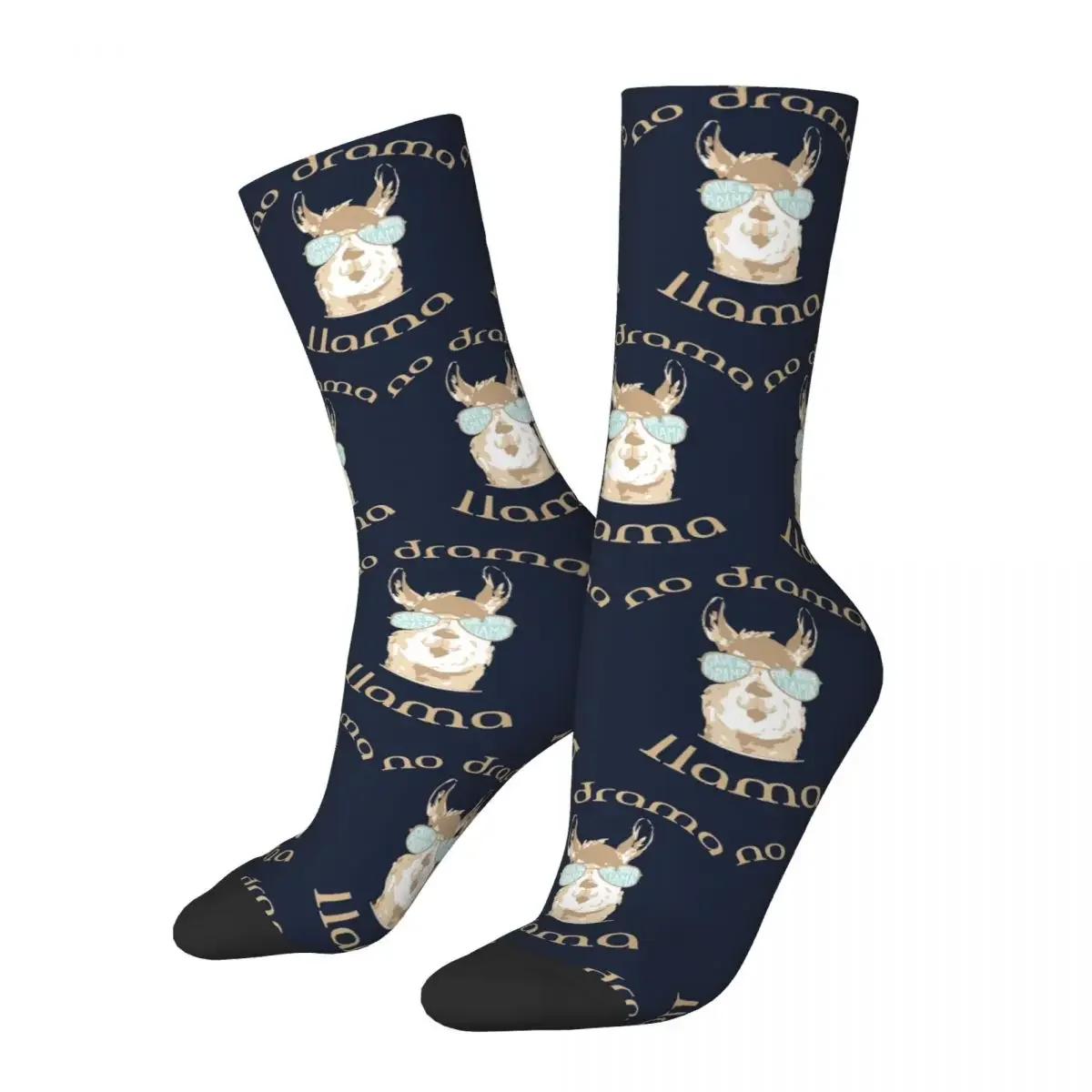 

No Drama Llama Socks Harajuku Super Soft Stockings All Season Long Socks Accessories for Man's Woman's Birthday Present