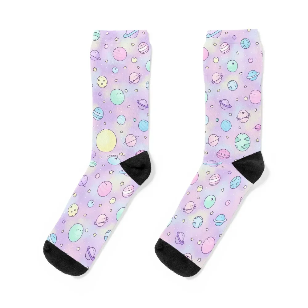 

Pastel Planets Doodle Socks snow Christmas golf Run Socks Girl Men's