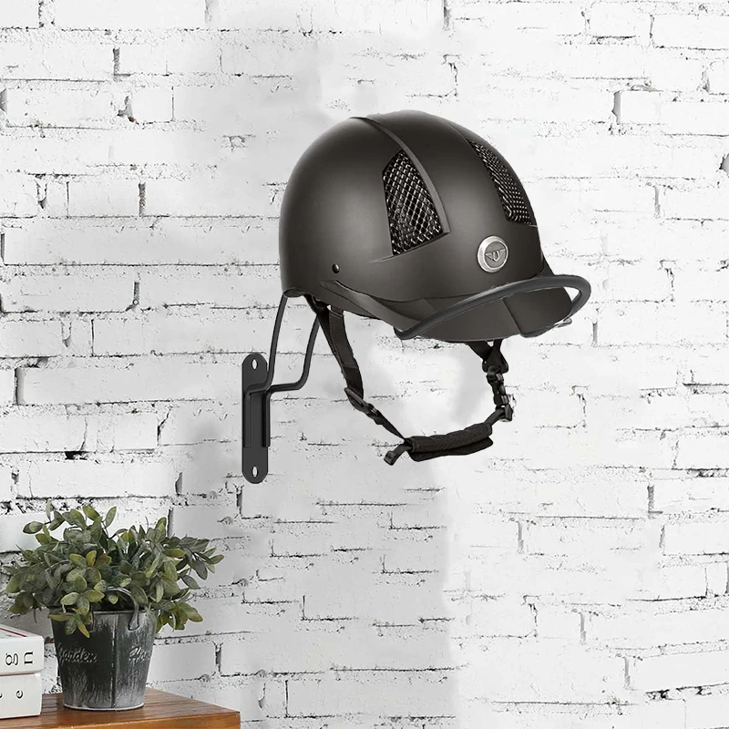 1 Pcs Wall-mounted Helmet Holder Hook Metal Hat Holder Storage And Display Rack For Equestrian Motorcycle And Rugby Helmets