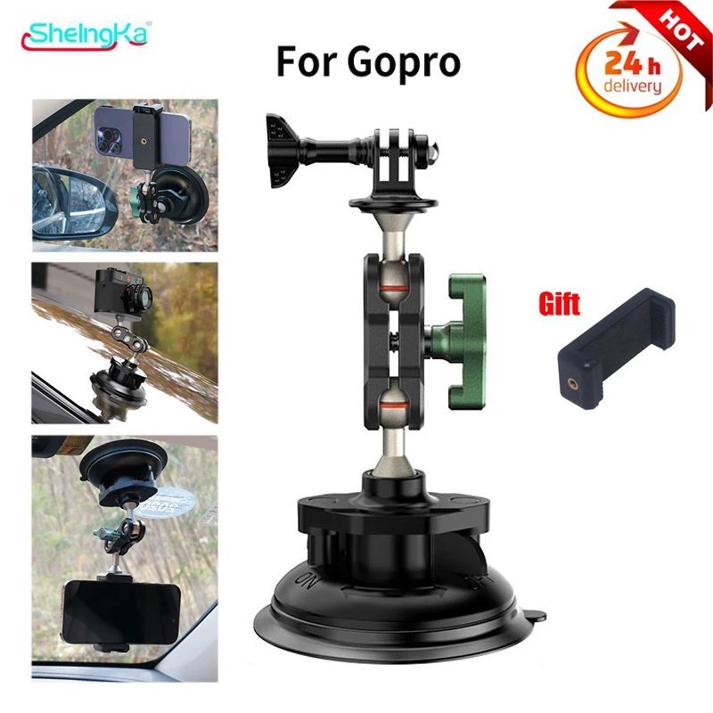 SheingKa FLW391 Car Magic Arm Suction Cup Phone Holder Flexible Bracket for GoPro Action Camera Holder Universal