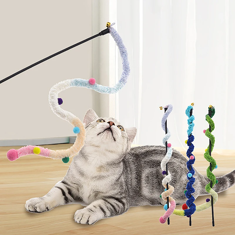 

Cat Interactive Toy Coarse Wool Cat Teaser Cat Teaser Funny Colorful Rod Hairball Teaser Wand Pet Supplies