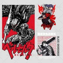 Berserk Patch Iron on Transfers for Clothing Anime Heat Thermal Stickers Guts Applique on Clothes T-shirt Bag Badge Washable DIY