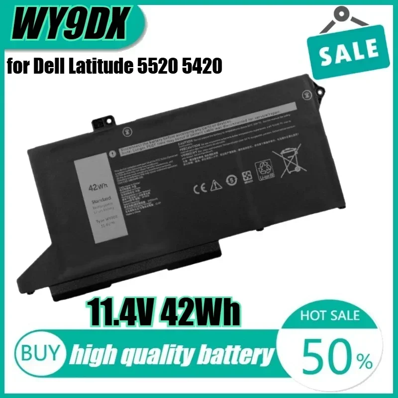 

11.4V 42Wh WY9DX Laptop Battery for Dell Latitude 5520 5420 Precision 15 3560 RJ40G 01K2CF 075X16