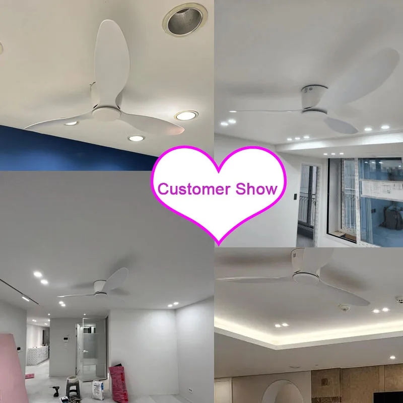 42 52 Inch Ceiling Fan DC Motor 6 Speeds  Remote Control Timing Fans 20CM Low Floor Loft Remote Control Lux&vitae Fan No Lights