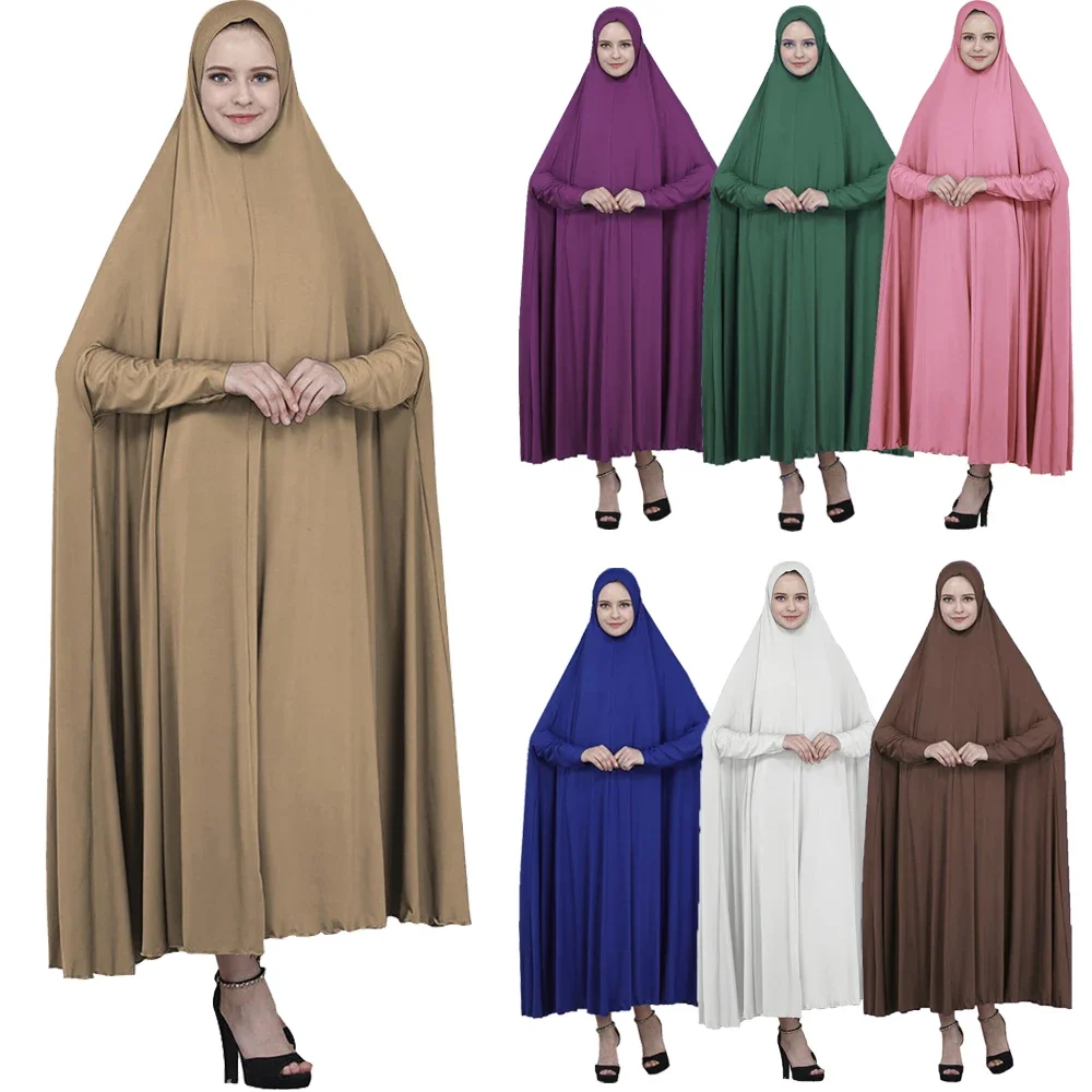 

Eid Ramadan Muslim Women Hooded Hijab Dess Islamic Prayer Garment Clothes Overhead Abaya Niqab Kaftan Arabic Robe Gown Abayas