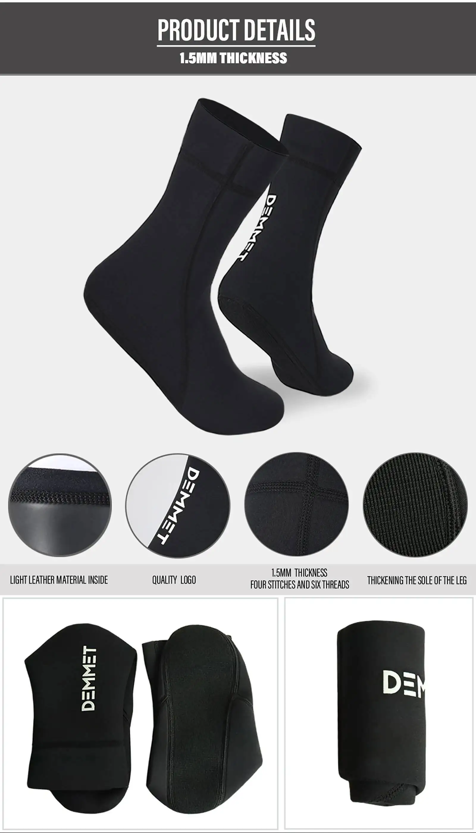 الجوارب الجوارب 1.5 مللي متر/3 مللي متر/5 مللي متر الشاطئ النيوبرين الغوص بذلة الجوارب الرجال النساء السباحة الدافئة عدم الانزلاق الأحذية للمياه الباردة الغوص الرياضة #5