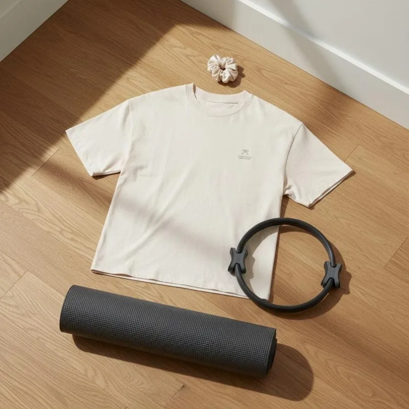 Monday Pilates Club T-shirt Vintage Aesthetic Clothes Women Clothing Oversized T Shirt Shirts for Women High Quality Cotton Tops