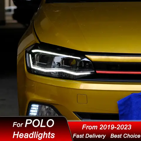 Bilstrålkastare för Volkswagen VW POLO GTI 19-23 LED-strålkastarmontering Uppgradering av högkonfigurerad projektorlinstillbehörskit 8 best sales Polo-strålkastare - №8