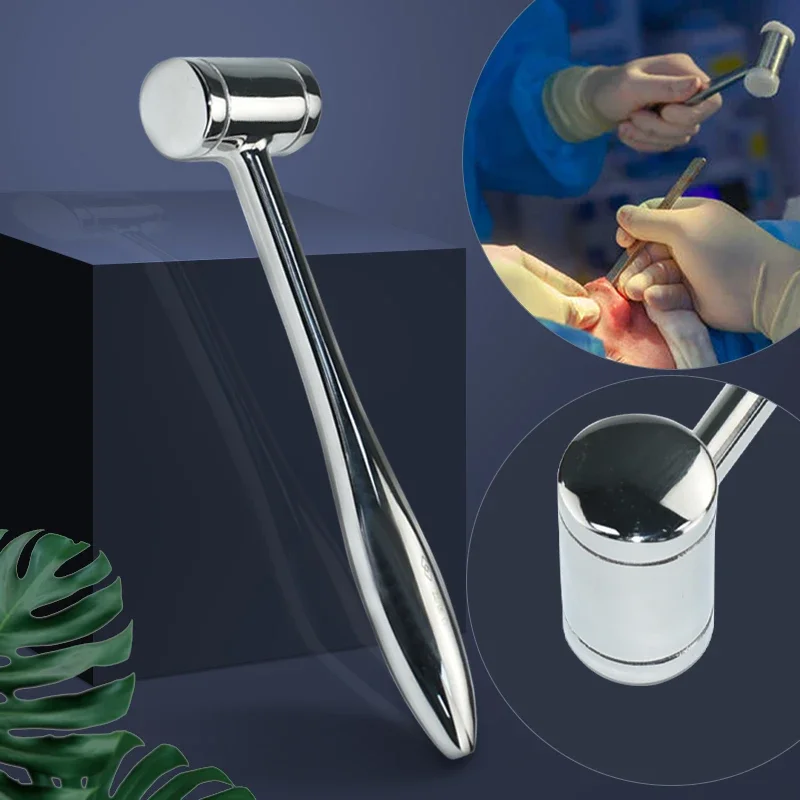 2Pcs Teeth Surgical Extraction Tool Dentist Instruments Dental Bone Hammer Double-headed Stainless Steel Handle