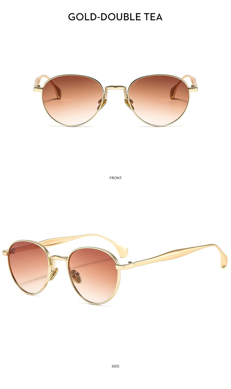 SHAUNA Retro Metall Runde Punk Männer Sonnenbrille Shades UV400 Mode Trend Gradienten Frauen Sonnenbrille – Detail 10