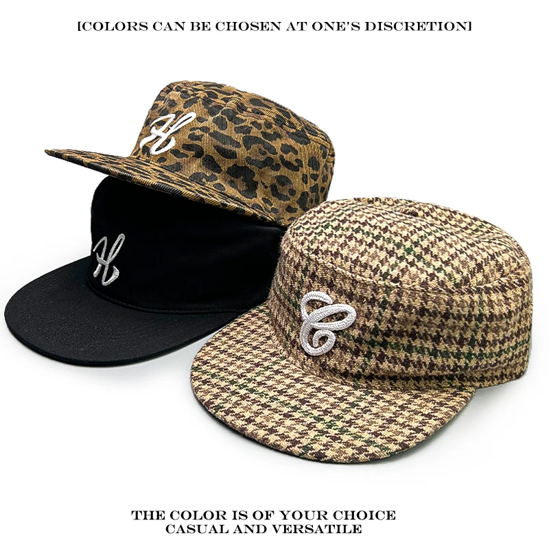 Sunshade Flat Top Versatile Personal Peaked Caps Fashion New Men Women Retro Letters Thousand Bird Leopard Print Baseball Hats