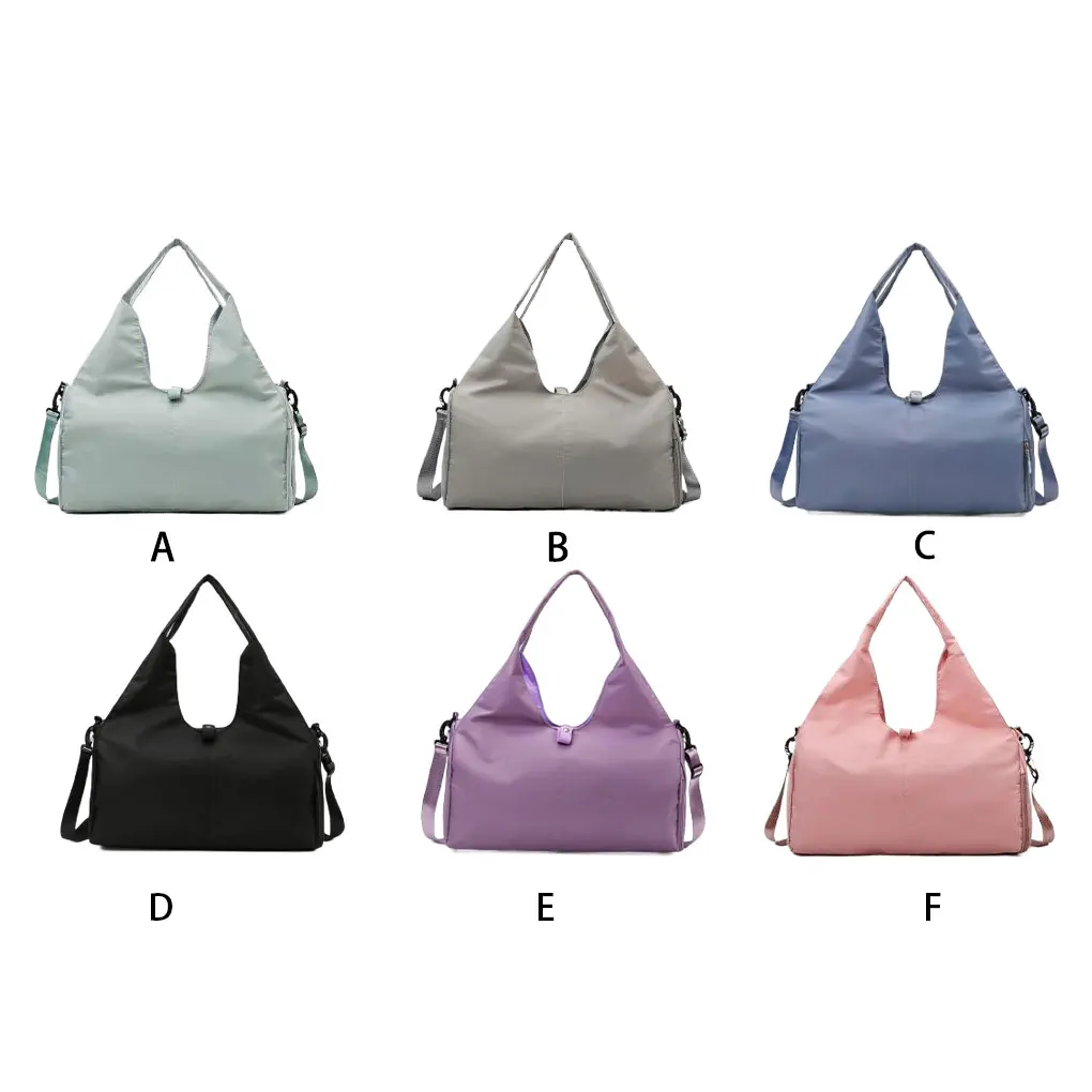 

Gym Bag With Dry Wet Separation Grid Waterproof Fabric Adjustable Shoulder Strap Handbags For Women