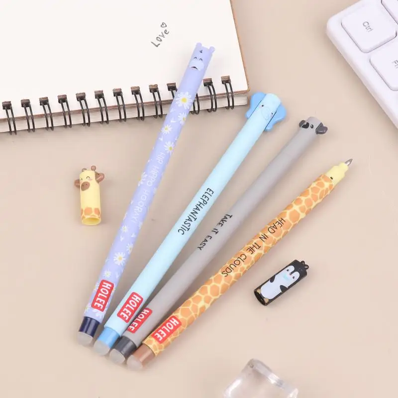 

Новые канцелярские товары для офиса, 1/8 шт., стираемые ручки в форме животных для ведения дневников и письма, офисные принадлежности, подарок, милые инструменты для письма