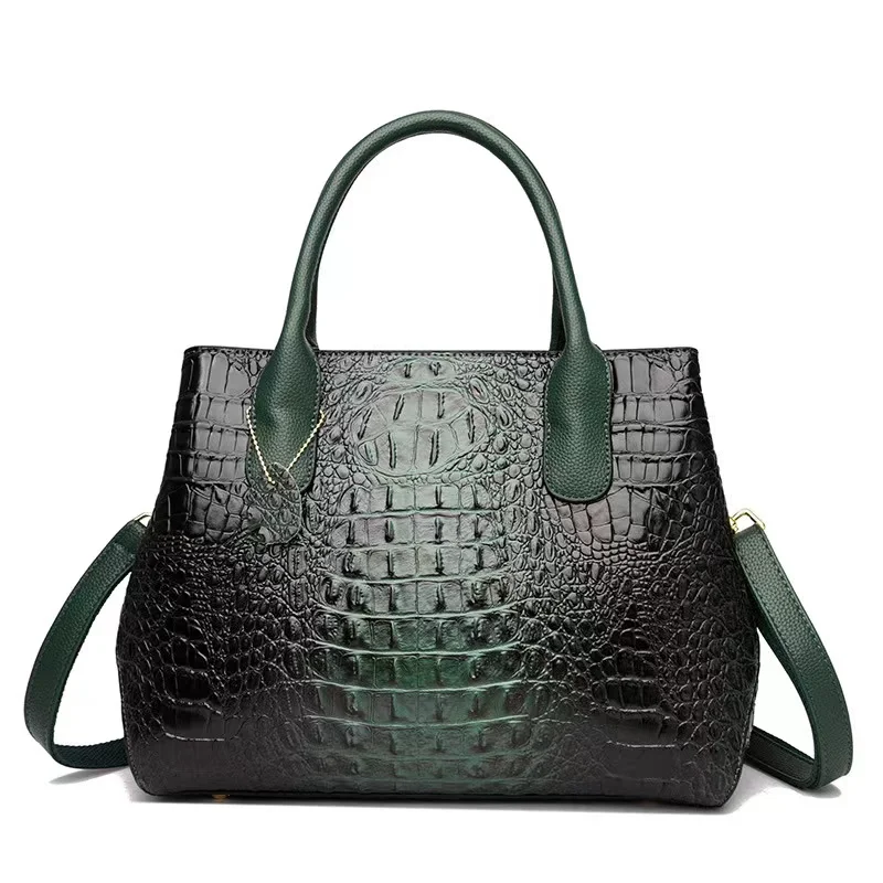 Genuine Leather Bags Women Crocodile Luxury Handbags Women Bags Designer Crossbody Bags Female Retro Tote Handbags H47