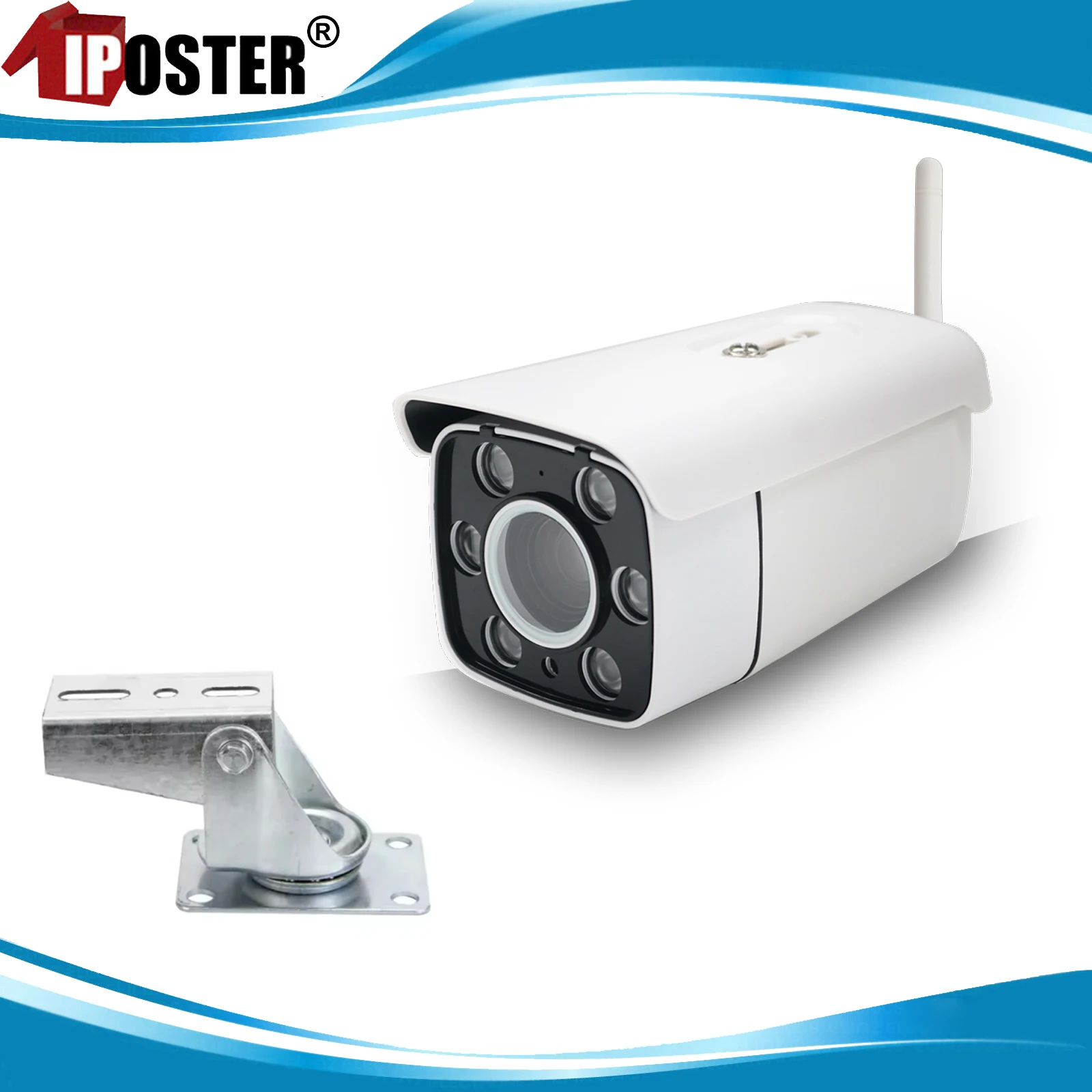 

iPoster Digital Wireless Tower Crane Camera 1080P 30x Optical Zoom with Metal Rotate Mounting Bracket Night Vision Waterproof