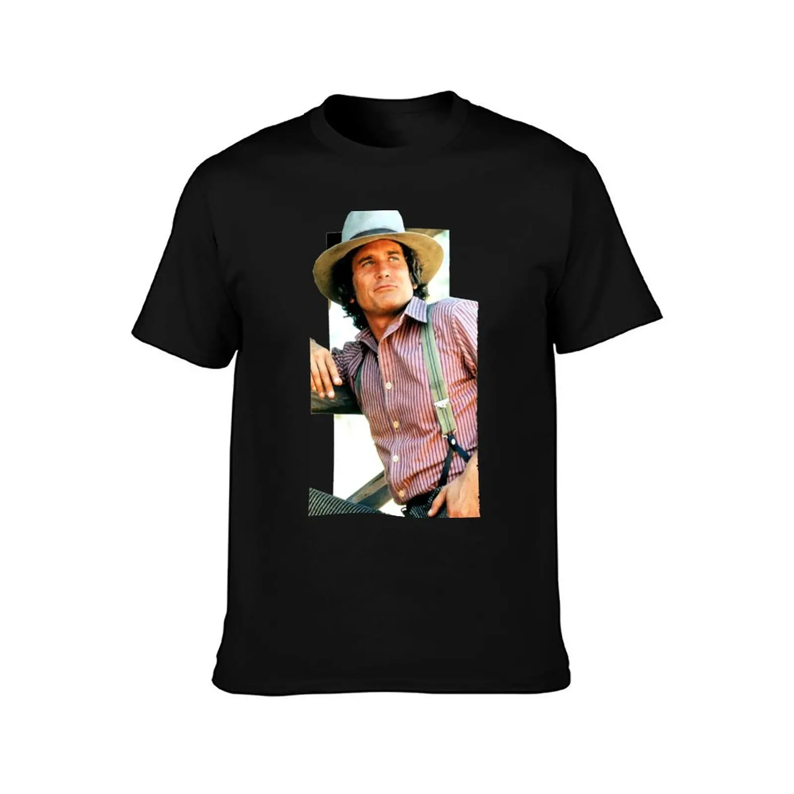 Charles Ingalls Michael Landon Little House in The Meadow Bonanza Western T-Shirt Large Size Casual Tee Shirt
