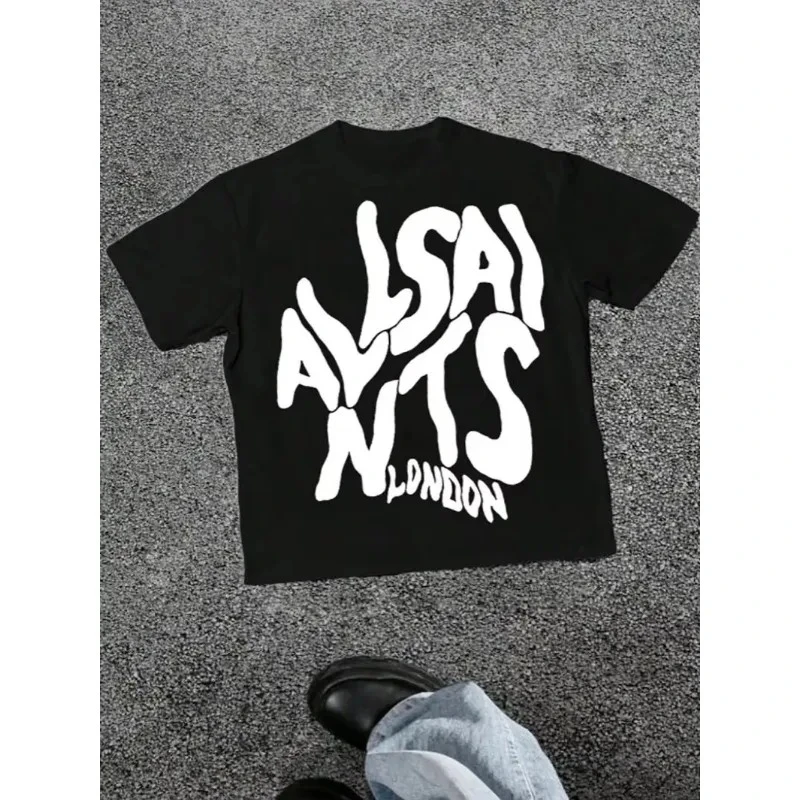 Unisex 2026 New Summer Europe American Niche Brand T-Shirt Crew Neck Short Sleeve High-end Street Graphic Daily Top