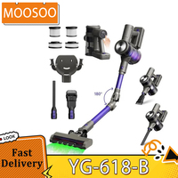 MOOSOO YG-618-B Cordless Vacuum Cleaner, Flexible 180° Rotation, Rechargeable Hanger, 48kPa High Suction, Anti-Tangle Brush