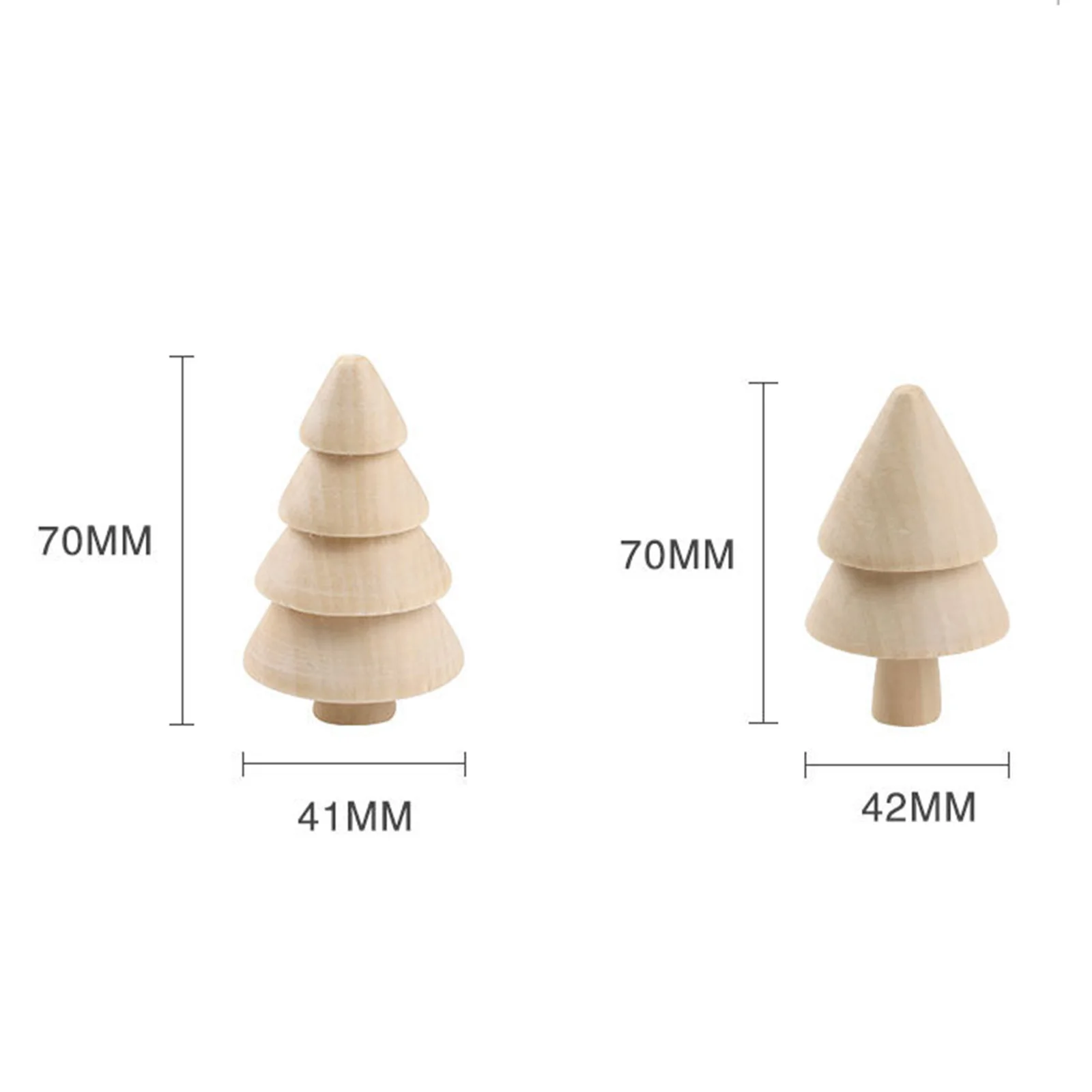 2pcs Natural Wood Christmas Tree DIY Handmade Craft Painting Materials Ornaments DIY Crafts Painting Graffiti Tree Accessories