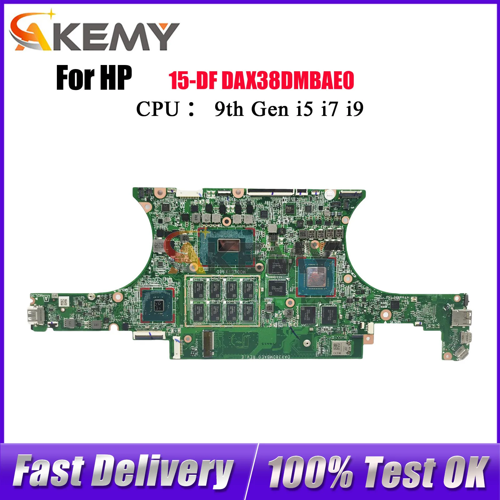 DAX38DMBAE0 For HP Spectre X360 15-DF Laptop Motherboard L54488-601 With i7 CPU GTX1650 4GB GPU 100% Fully Tested