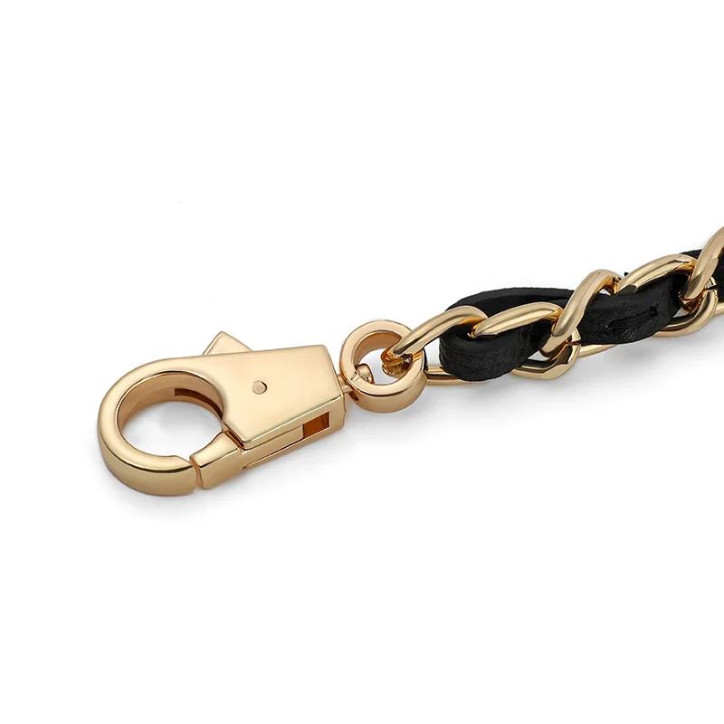 Correa de hombro de cadena dorada de cuero negro de alta calidad para mujer, bolso de mano de diseñador Bella, bolso de mano, cinturón de transporte