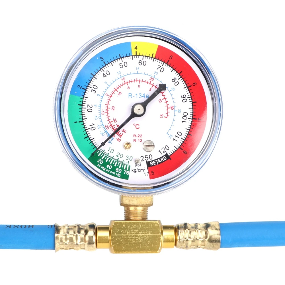 R134A Recharge Measuring Hose Can Tap Gauge Refrigerant Charging Pipe Gauge Measuring Kit Copper Auto Car Accessories