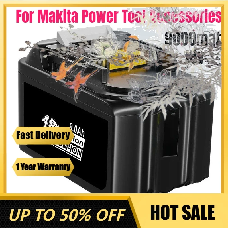 

【Fast Delivery】BL1890B 18v 9000mah Replaces For Makita Power Tool Accessories With Lithium Battery And Light Display