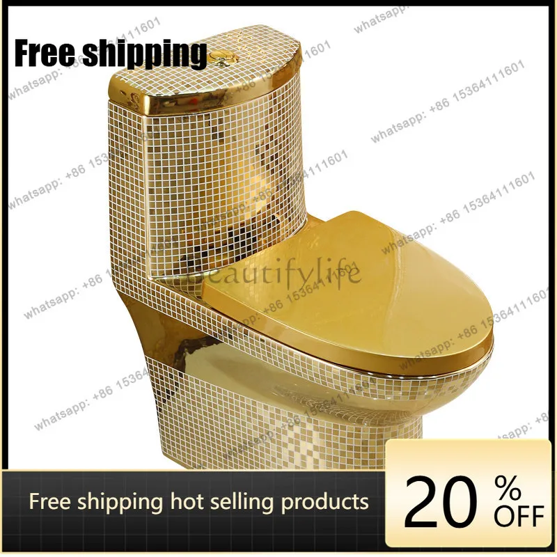 XX European-style golden toilet, personalized and creative siphon golden toilet