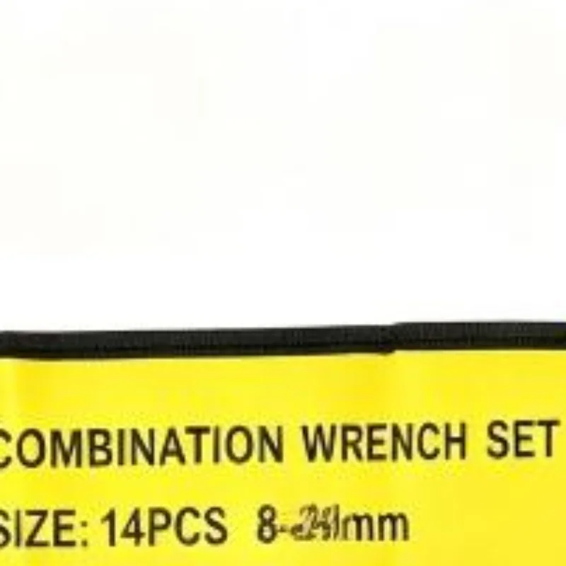 14 Pieces Ultra-thin Combination Wrench (Open-end + Box-end), Wide-opening, 8–24mm, Slim-profile Wrench