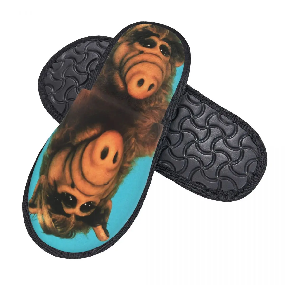 Custom Print Women Funny Alf House Slippers Cozy Warm Alien Life Sci Fi Tv Show Memory Foam Fluffy Slipper Indoor Outdoor Shoes