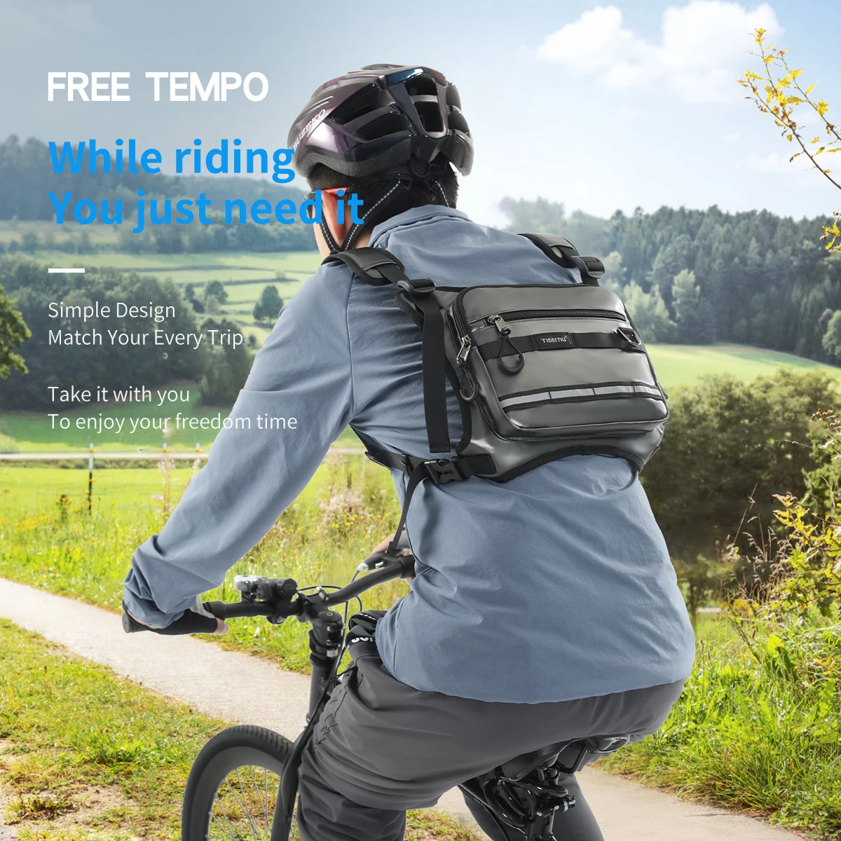 Lifetime warrry-Chaleco deportivo para hombre, mochila de ciclismo al aire libre, senderismo, bicicleta, bolsa de pecho para correr, bolsa cruzada