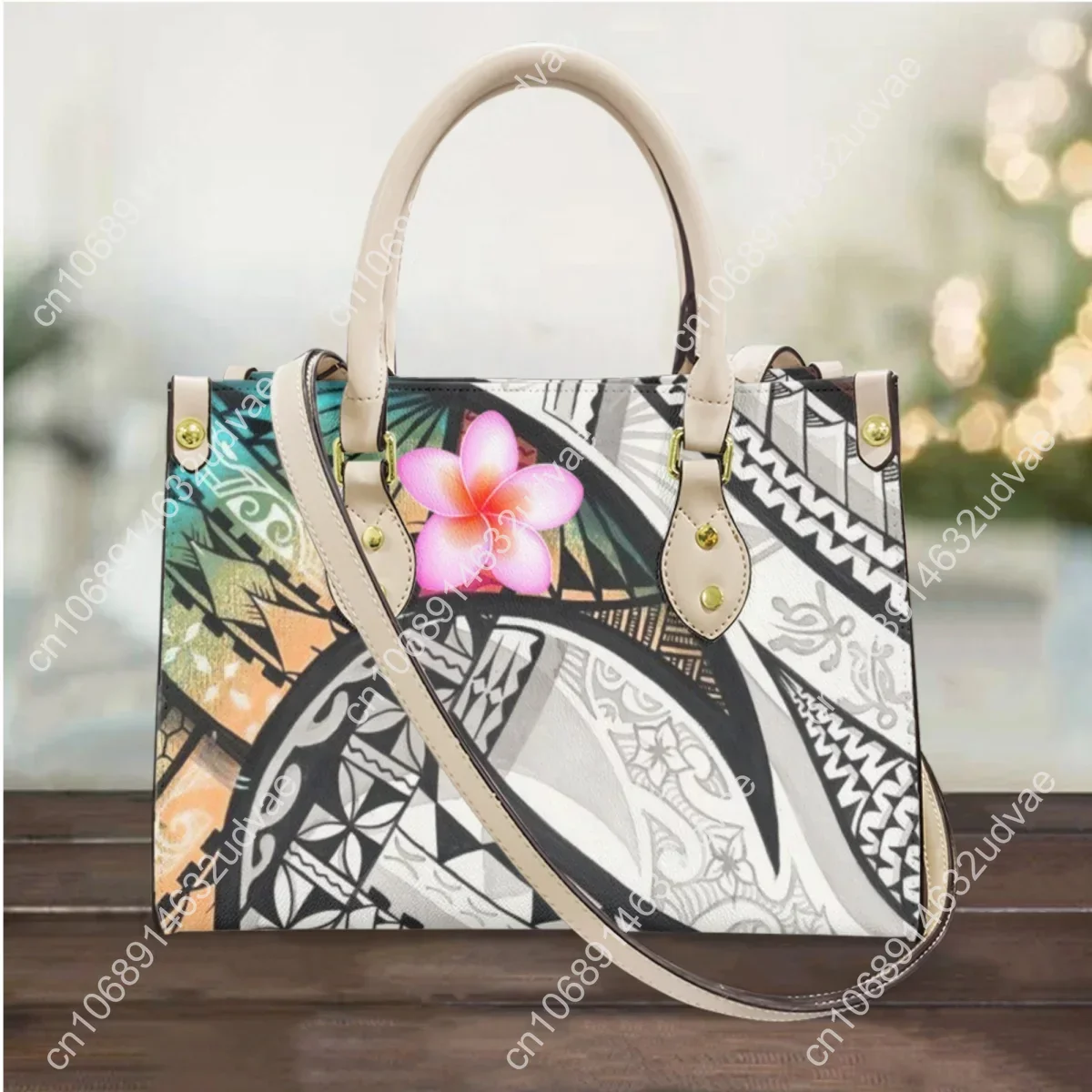 Polynesian Tribal Plumeria Design Cross Body Bags for Women Small Leather Female Handbags Fashion Top-handle Totes Bolsa Femme
