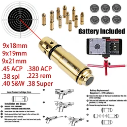Tactical 9mm 9x19mm Training Laser Bullet Dry Firing Bore Sight for GLOCK 43 17 19 Taurus G2C Snap Cap .380ACP Trainer Cartridge