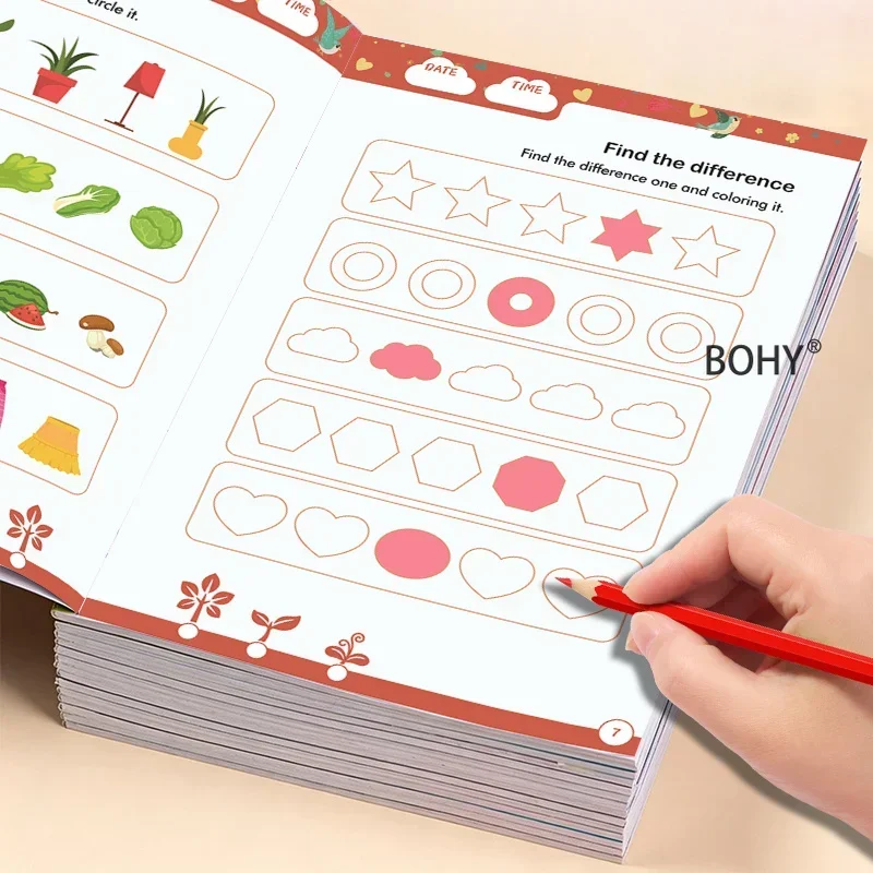 1 Children's Thinking Training Activity Book, Include Exercises Such As Numerical Exercises/finding Differences/ Shadow Matching