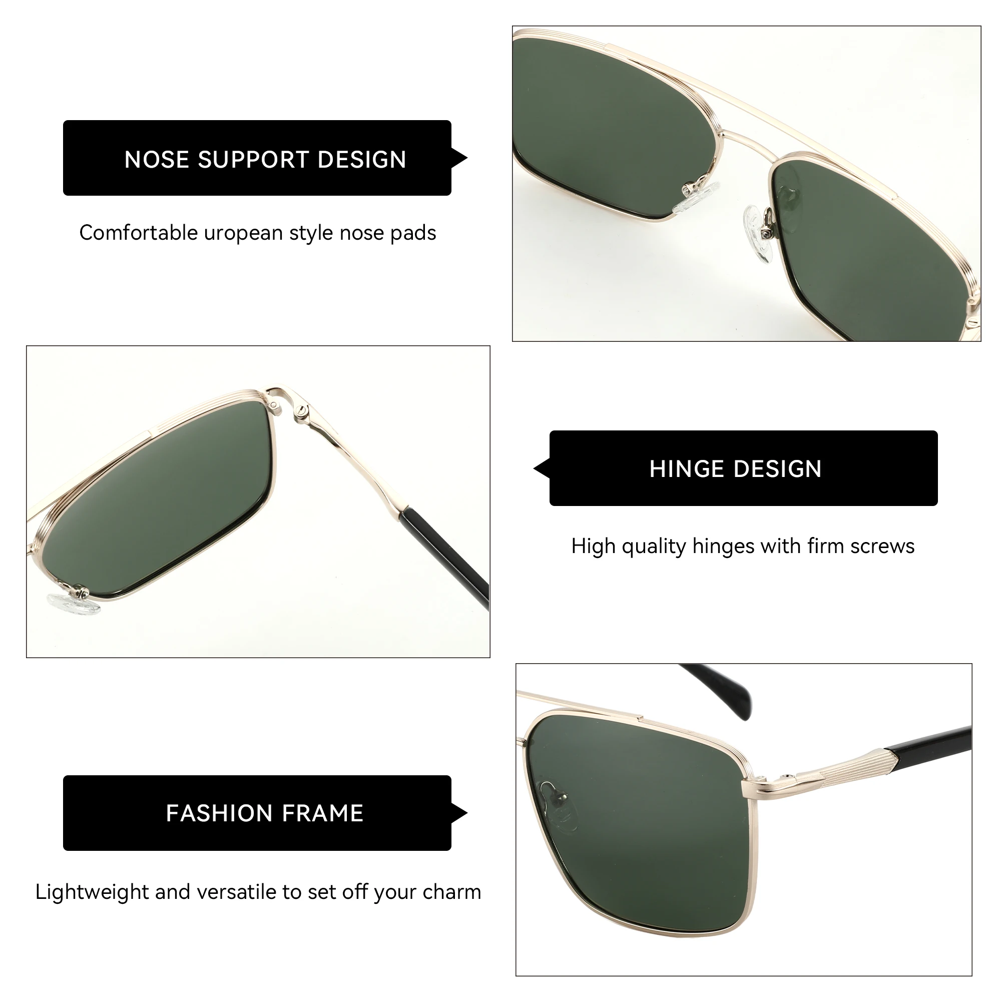 ZENOTTIC（L Size）Trend Metal Aviator Prescription Sunglasses Men Progressive Polarized Myopia Sunglasses Man