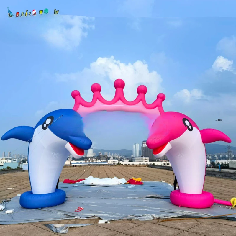 

Inflatable Crown Dolphin arch for Party & Promotion 5m Size with Blower Accessory Sea Shipping