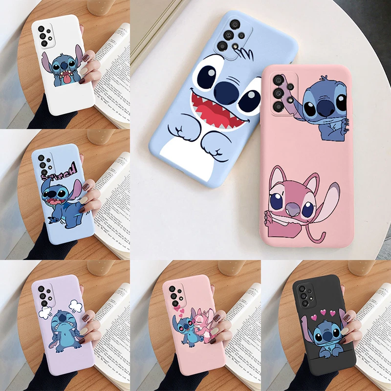 Lilo Stitch Phone Case For Samsung Galaxy A33 A23 A53 A73 5G A72 Camera Protect Soft Cover Silicone Cute Cartoon Funda Coque