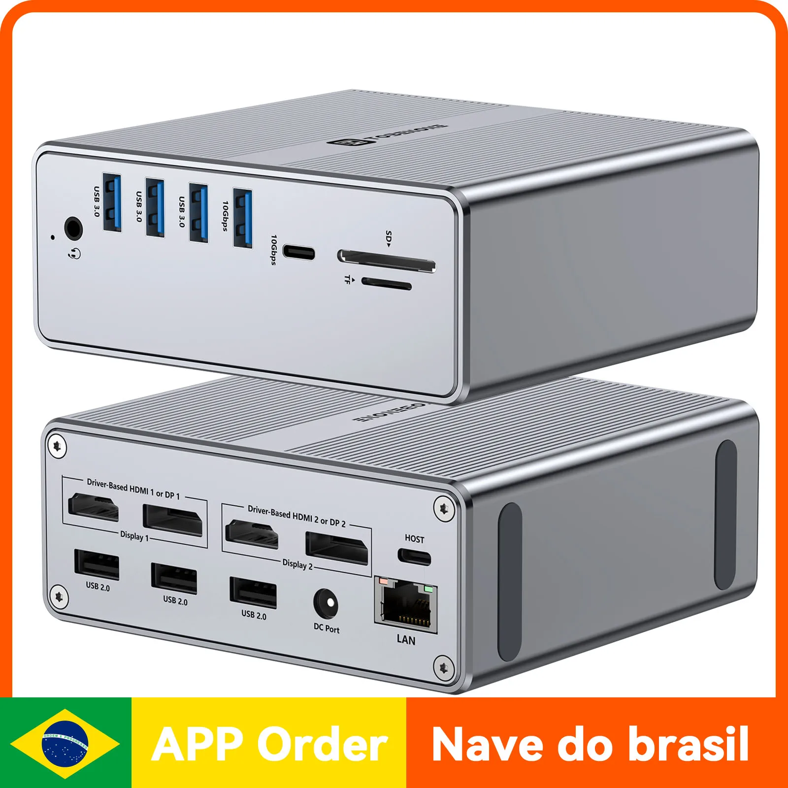 Estação de acoplamento USB C Monitor duplo 4K @ 60Hz Hub para M1/M2 Macbook pro air Thunderbolt 3 4 DELL Lenovo ASUS