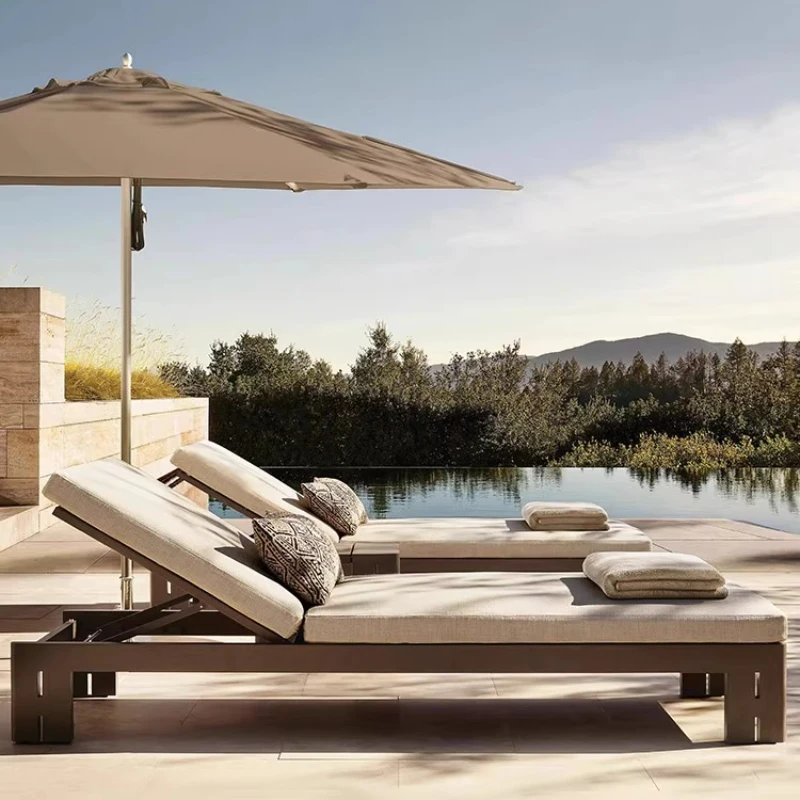 

all-aluminum hotel swimming pool sun bed outdoor waterproof homestay outdoor seaside beach bed