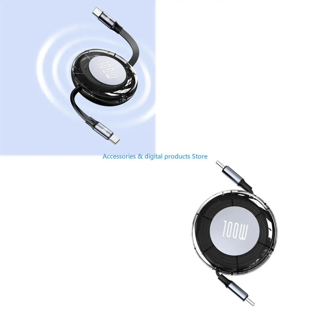 77JD UsbC TypeC Cord  Fast Speed Data Transfer Cable Supports 100W Charging Extendable Length for Phones and Tablets