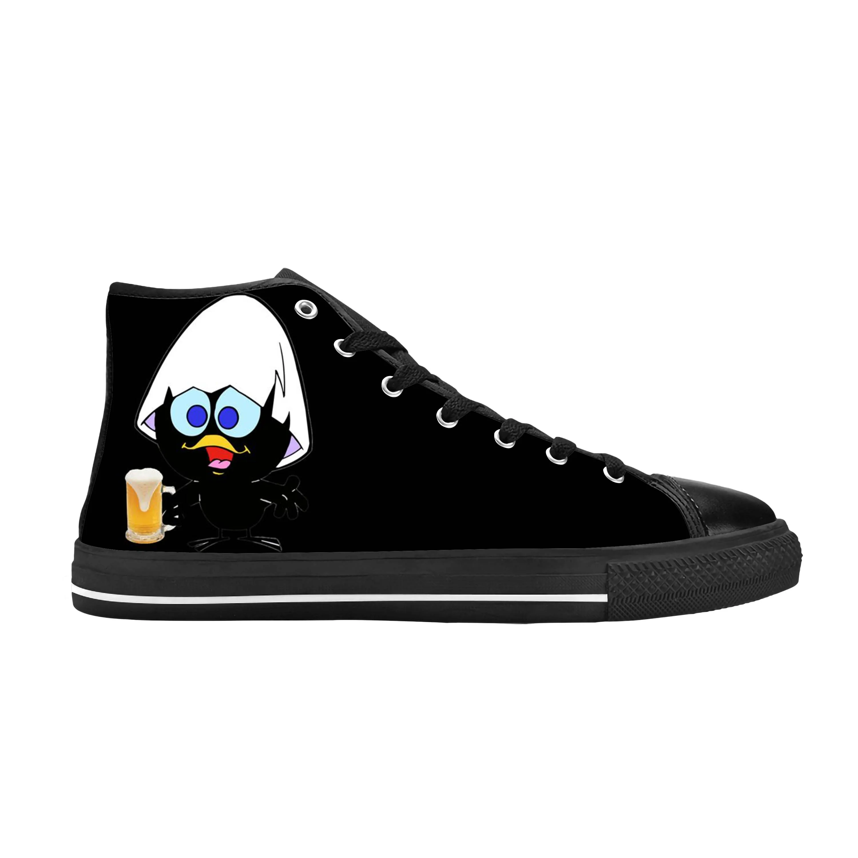 Calimero Penguin Anime Cartoon Manga Comic Funny Casual Cloth Shoes High Top Comfortable Breathable 3D Print Men Women Sneakers