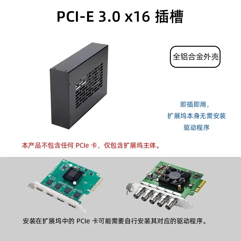 Mini graphics card dock Thunderbolt 3/4 to PCIe 3.0 x16 PCI-E expansion box rocket speed supports network