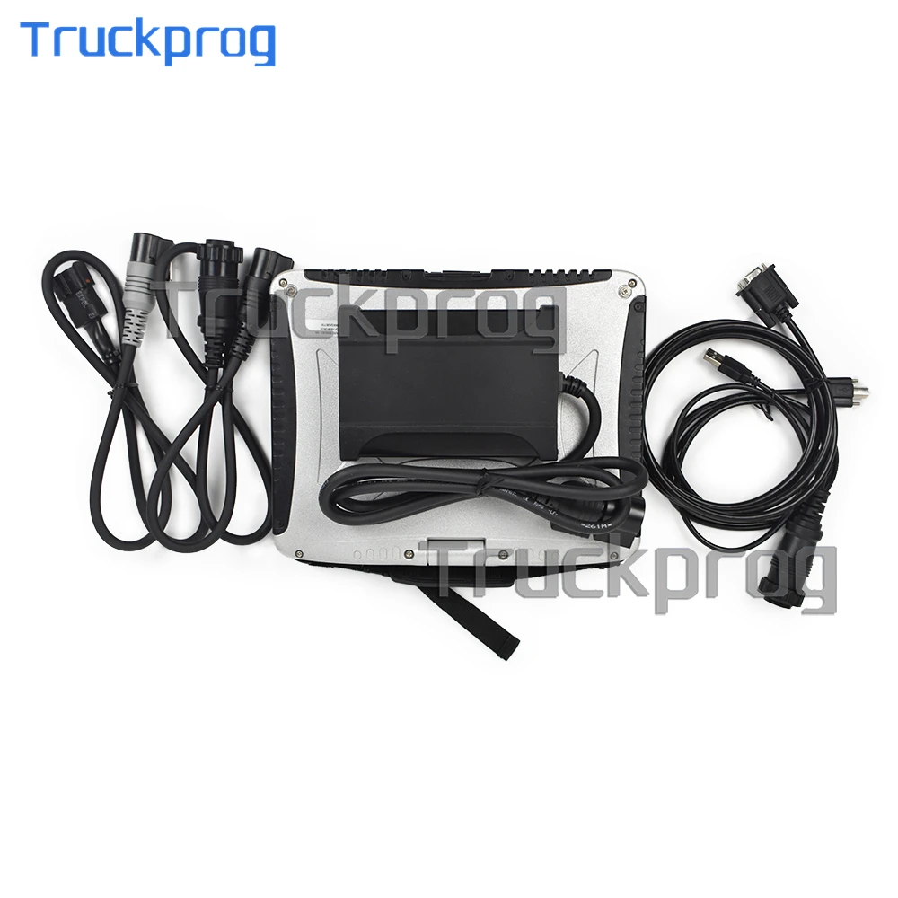 for Doosan Diagnostic Scanner kit uvim Communication Interface Forklift Excavator Loader Heavy Duty Diagnostic tool+CF19 Laptop