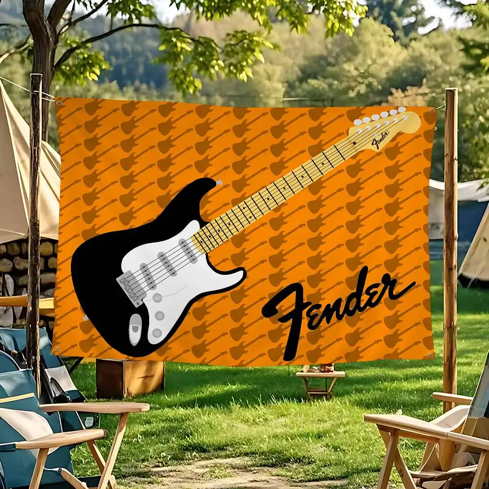 Guitar F-fender Logo Retro Flags Multiple Choice Living Studio Booth Interior Decoration Banner