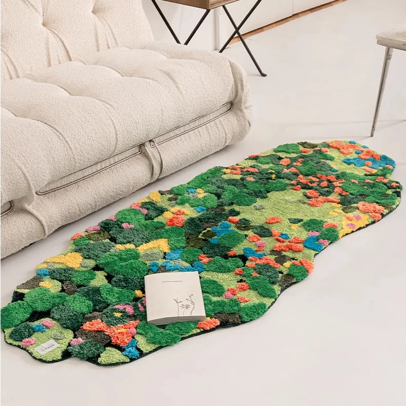 3D Moss Tufting Bathroom Mat Living Room Carpet Bedside Long Rug Soft Bedroom Floor Pad Home Decor