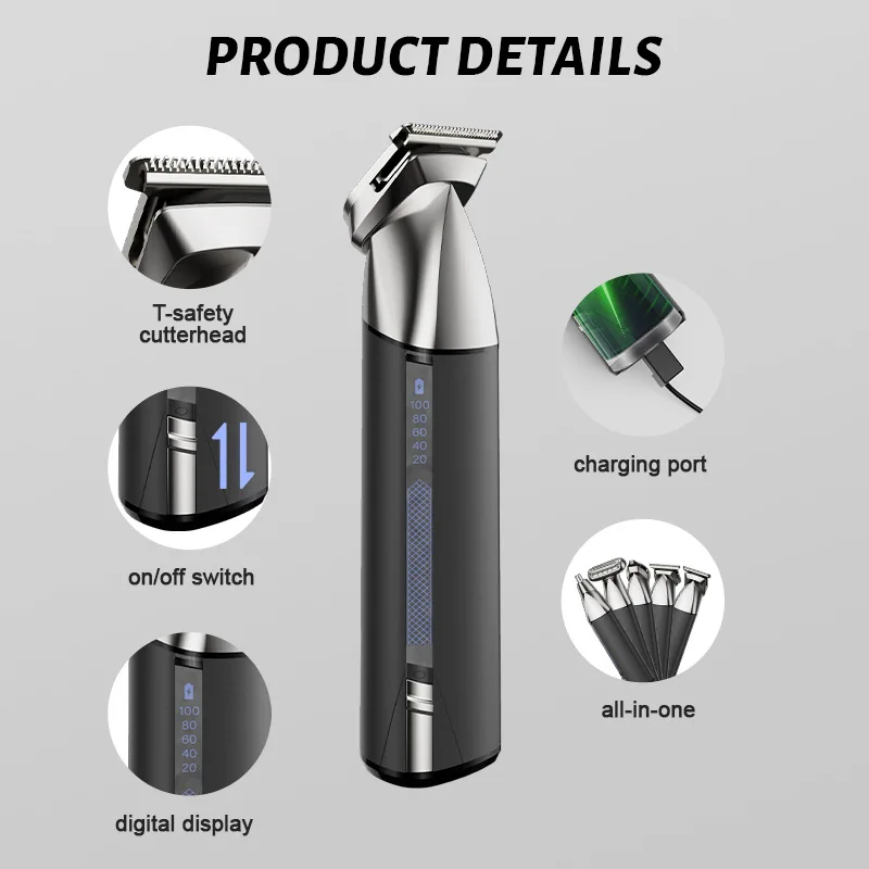 

Набор 5-в-1 мужская машинка для стрижки волос, электрическая толкатель, триммер для волос в носу, электробритва, электрическая машинка для стрижки волос