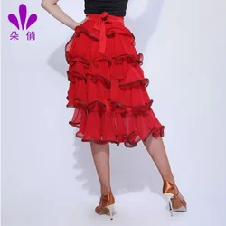 1pcs/lot woman fashion latin dancing cake skirt lady bullfight irregular dancing skirt
