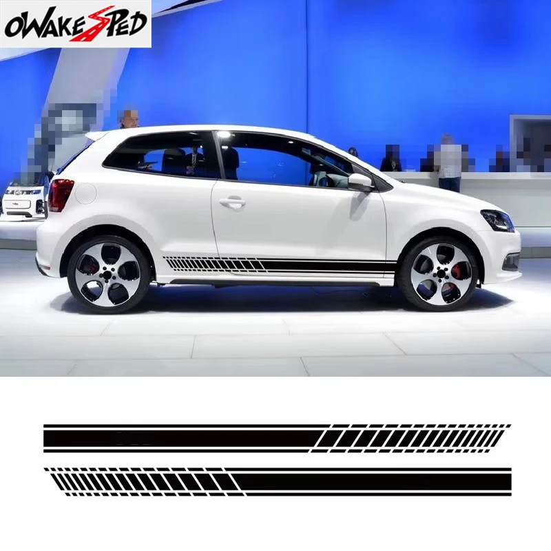 For Volkswagen VW Golf 7 5 4 3 6 2 1 MK7 MK5 MK2 MK6 MK4 MK1 MK3 GTI Sport Car Door Side Skirt Stripes Stickers Auto Accessories