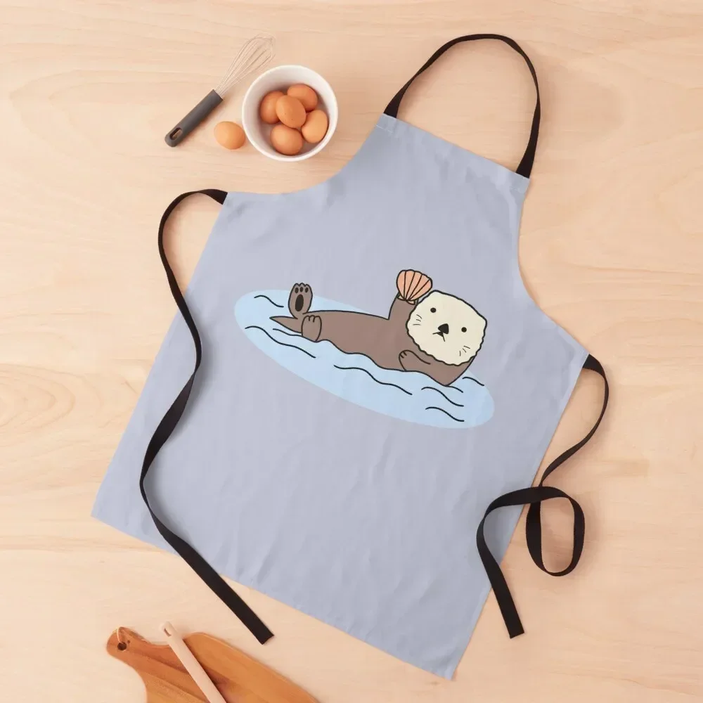 

Cute Sea Otter Apron Kitchen Front kitchen and home Apron